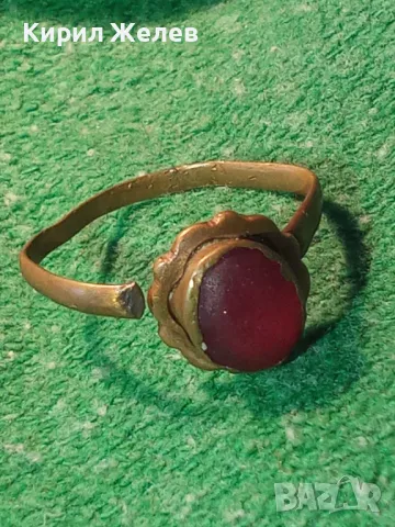 КОЛЕКЦИОНЕРСКИ СТАРИНЕН МЕДЕН ПРЪСТЕН РЪЧНА ИЗРАБОТКА с НУЖДА от ЛЕК РЕМОНТ 14327, снимка 14 - Антикварни и старинни предмети - 46497015