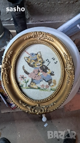 стари гоблени с запазена рамка , снимка 9 - Гоблени - 52499482