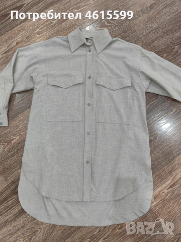 Сива риза на Zara, снимка 2 - Ризи - 53664016