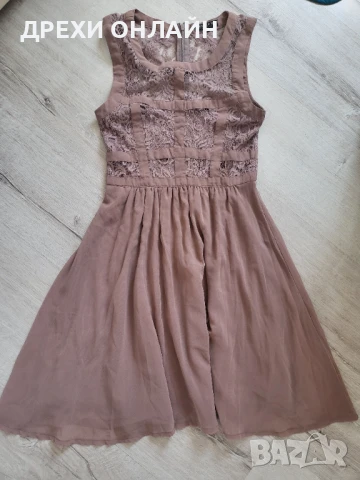 Елегантна кафява рокля , снимка 2 - Рокли - 50887260