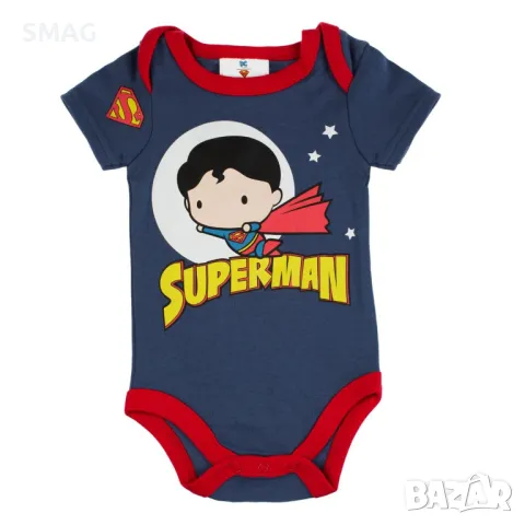 Бебешко боди Памучно с къс ръкав Синьо с дизайн на Супермен S_1233515