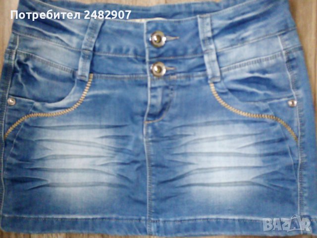 Дамска дънкова пола, снимка 2 - Поли - 41789735