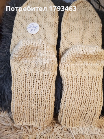 Ръчно плетени мъжки чорапи от вълна, размер 45, снимка 6 - Мъжки чорапи - 51479401