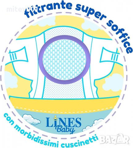 Памперси Lines Baby Extra Large, размер XL (15+ Kg) 4 броя в пакет, снимка 5 - Пелени, памперси - 38870069