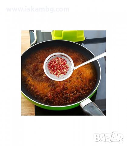 КУХНЕНСКА ЦЕДКА С ДЪЛГА ДРЪЖКА, НЕРЪЖДАЕМА СТОМАНА - код 1949