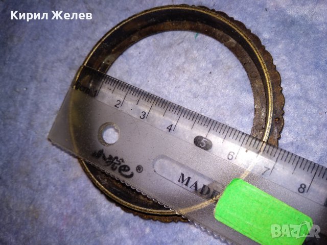 БРОНЗОВ ОРНАМЕНТИРАН ОБРЪЧ ГРИВНА от ЦИФЕРБЛАТ на СТАР КАМИНЕН ЧАСОВНИК БУДИЛНИК 26491, снимка 8 - Гривна - 41148242