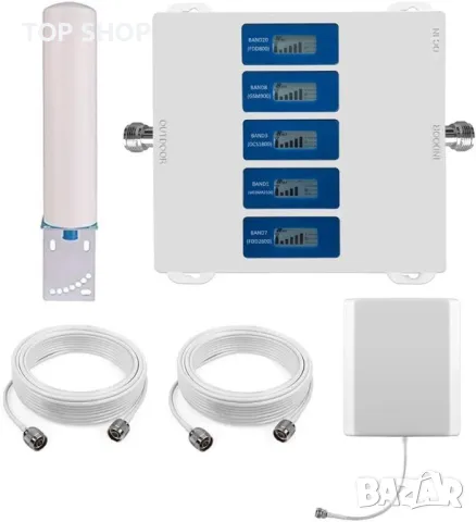 усилвател на клетъчен сигнал, 5 ленти 800/900/1800/2100/2600MHz, съвместим с всички оператори