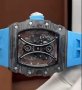 Мъжки луксозен часовник Richard Mille RM 53-01 Blue Rubber Strap Super High Quality , снимка 10
