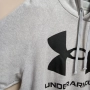 Under Armour сиво худи – 2XL – голямо лого – джоб тип “pouch” сиво за мъже мъжко суичър, снимка 4