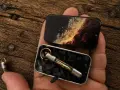 Tritium-BetaLight - Ръчно изработен Steampunk ключодържател със самосветеща тритиева ампула, снимка 2