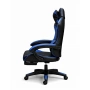 Ергономичен геймърски стол с масажна функция и поставка за крака – черно-син, снимка 5