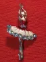 РЕТРО БИЖУ ПОЗЛАТЕНА ЕМАЙЛИРАНА БРОШКА БАЛЕРИНА с БЛЕСТЯЩИ ФАСЕТИРАНИ БОХЕМСКИ КРИСТАЛИ 45629, снимка 12