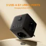 Разклонител 7-в-1 с 3 ЕС контакта, 3 USB порта и Type-C порт, снимка 2