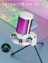Mикрофон FIFINE A2 с RGB подсветка + стойка, USB Type-C, Бял, снимка 5