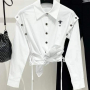 Луксозна бяла риза Cristian Dior  код Br376, снимка 1 - Ризи - 36155456