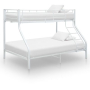 vidaXL Рамка за двуетажно легло, бяла, метал, 140x200 см/90x200 см（SKU:287903, снимка 1 - Спални и легла - 44638001