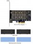 Двоен M.2 PCIe адаптер с радиатор, M2 NGFF SSD и NVME SSD към PCI-e 3.0 x4, M.2 M Key SSD 2280 2260 , снимка 2