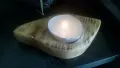 Свещник, монолитно дърво с форма на око,  нов, снимка 2