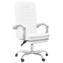 vidaXL Наклоняем офис стол, бял, изкуствена кожа(SKU:349722