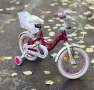 Велосипед за момиче 14" Flower Pink, с помощни колела, снимка 4