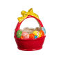 Великденска керамична кошница Mercado Trade, С панделка, Червен