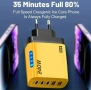 240W 2хUSB3.0QC USB Type-C 3xPD Петорно Универсално Зарядно за Смартфон Quick Charge 3.0 LED Light, снимка 6