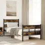 vidaXL Метална рамка за легло, без матрак, опушен дъб, 75x190 см, снимка 2