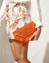 оранжева дамска чанта клъч, снимка 4