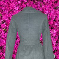 Дамско палто / сиво с коланче + Дънкено / дънково яке, снимка 3 - Палта, манта - 42687129