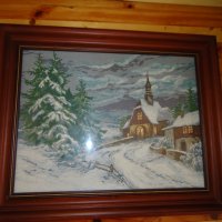 Гоблен Горски параклис през зимата, снимка 2 - Гоблени - 41907799