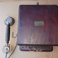100 годишен френски стенен дървен телефон .  РЯДЪК, снимка 7 - Антикварни и старинни предмети - 44325322
