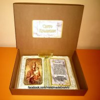 Подарък за Кръстници- Състарена книга с икона/ снимка + поздрав по избор, снимка 10 - Подаръци за кръщене - 39585636