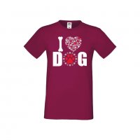 Мъжка тениска Свети Валентин I Love Dog, снимка 5 - Тениски - 35712548
