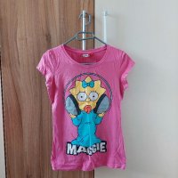 The Simpsons дамска розова тениска в размер S, снимка 1 - Тениски - 40497223