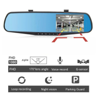Видеорегистратор тип огледало за задно виждане DVR JPG 1080 P -8Mpx, снимка 3 - Друга електроника - 44758228