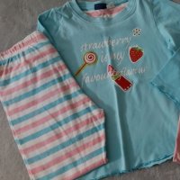 Памучна пижама за момиченце в две части размер 2-4 години, снимка 1 - Детски пижами - 41933531