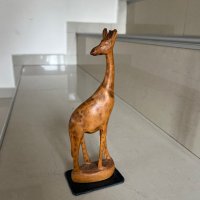 Дървена статуетка жираф, снимка 1 - Статуетки - 42626887