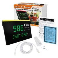 Монитор за качеството на въздуха, CO2 до 9999 ppm, температура и влажност, снимка 3 - Друга електроника - 41039642