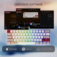 Нова Безжична механична клавиатура Bluetooth RGB подсветка за игри геймър, снимка 4 - Клавиатури и мишки - 42001337