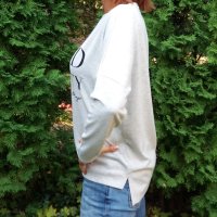 Светлосива меланжирана блуза със 7/8 дължина на ръкава и леко удължен гръб , снимка 3 - Тениски - 41847816