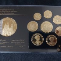Позлатен пробен Евро Сет - Германия + медал, снимка 1 - Нумизматика и бонистика - 44405523