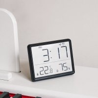 Електронен LCD часовник термометър с влагомер аларма будилник влажност, снимка 3 - Други - 40998069