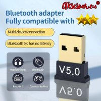 Безжичен USB адаптер Мини Bluetooth 5.0 приемник Безжичен аудио предавател за компютър лаптоп таблет, снимка 6 - Слушалки, hands-free - 41022865