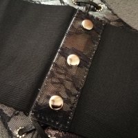 Черен корсет колан за талия с дантела и връзки - размер M-L, снимка 7 - Корсети, бюстиета, топове - 41015999