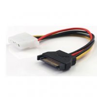 Преходник Адаптер от SATA 15-Пина към Molex 4-Пина 0.15m VCom SS001364 Adapter SATA Power-Molex M/M, снимка 1 - Кабели и адаптери - 34420272