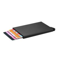4043 Черен алуминиев картодържател със защита за безконтактните карти, снимка 6 - Портфейли, портмонета - 42149035