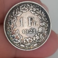  1 франк 1921 г сребро Швейцария, снимка 7 - Индустриална техника - 41734966
