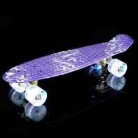 Детски ретро скейтборд WeSkate 55 см 9 сачмени лагери с PU LED светещи колела , снимка 2 - Други - 38764025