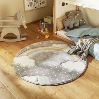 Кръгъл детски килим "Дъга", снимка 2 - Килими - 40918576