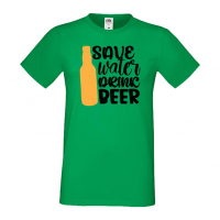 Мъжка тениска Save Water Drink Beer 5,Бира,Бирфест,Beerfest,Подарък,Изненада,Рожден Ден, снимка 6 - Тениски - 36387465